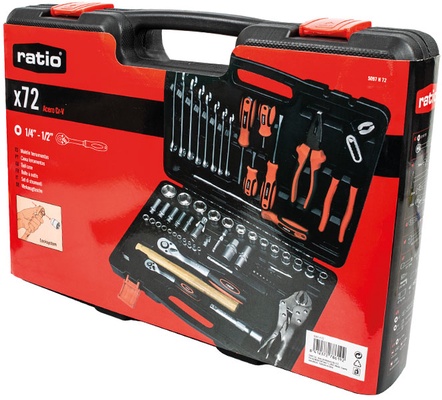 Malet�n 72 Herramientas Ratio 1/4